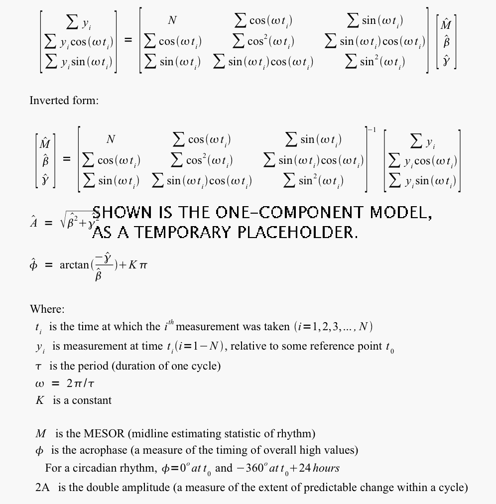 two-component cosinor formula